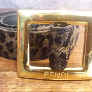 Vtg Fendi Leopard Cinch Belt